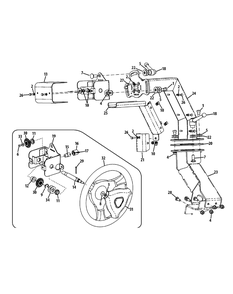 Steering Column Diagram and Parts List for S7232-D 53BY8DU8750-312HP Cub Cadet Lawn Tractor